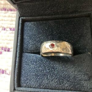 Sterling Silver Mens Ring with Ruby